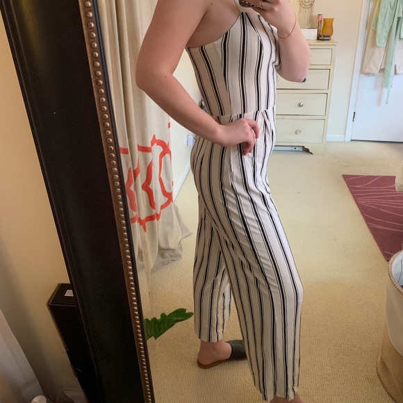 Bershka black & white Striped Jumpsuit - Picture 1 of 5